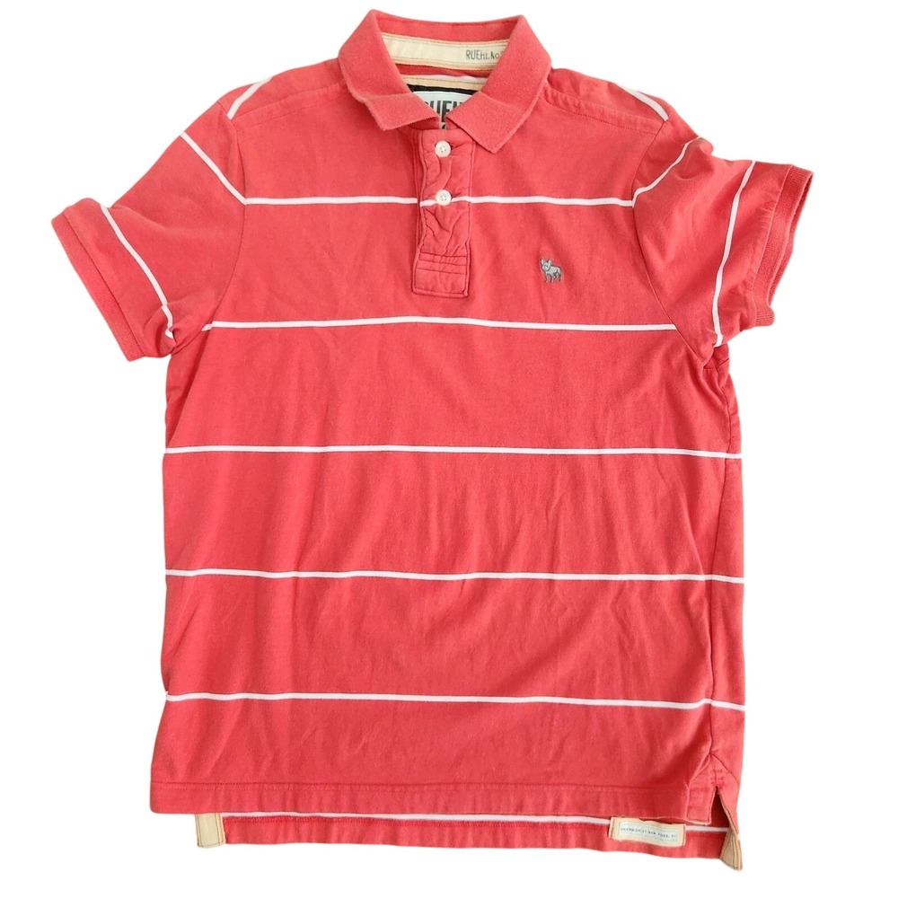 ⚓ RARE VINTAGE Ruehl No. 925 Striped Polo - XL - Red & White‎ Bulldog Y2K Preppy